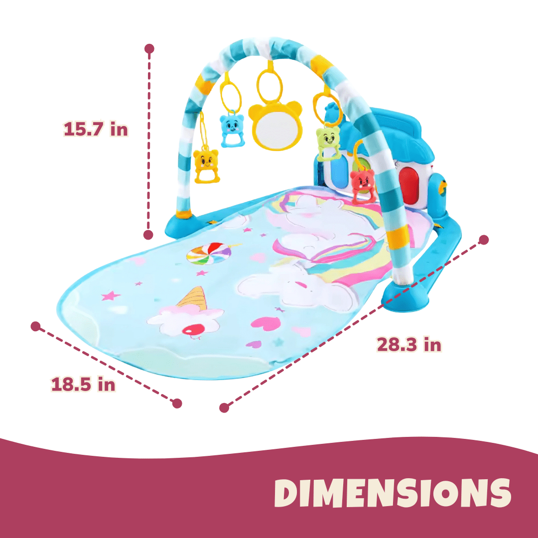 Baby Activity Gym with Kick Piano, Hanging Toys 0 - 36 Months Blue/Pink - Babies Mall