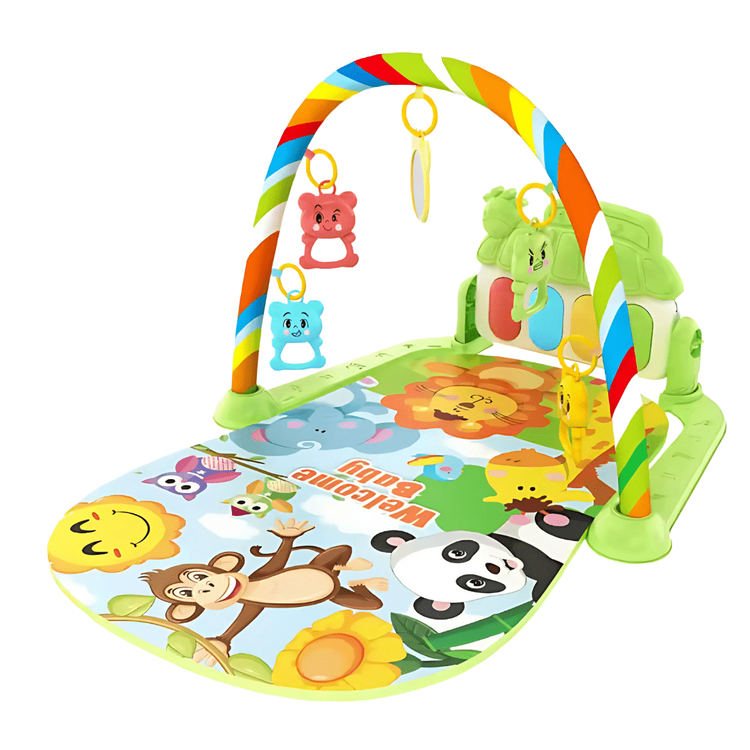 Baby Activity Gym with Kick Piano, Hanging Toys 0 - 36 Months Jungle - Babies Mall
