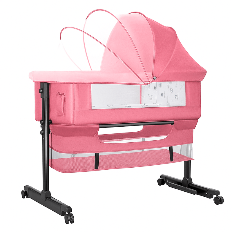 Baby Bassinet Bedside Sleeper with Storage, Mosquito Net & Wheels - Babies Mall