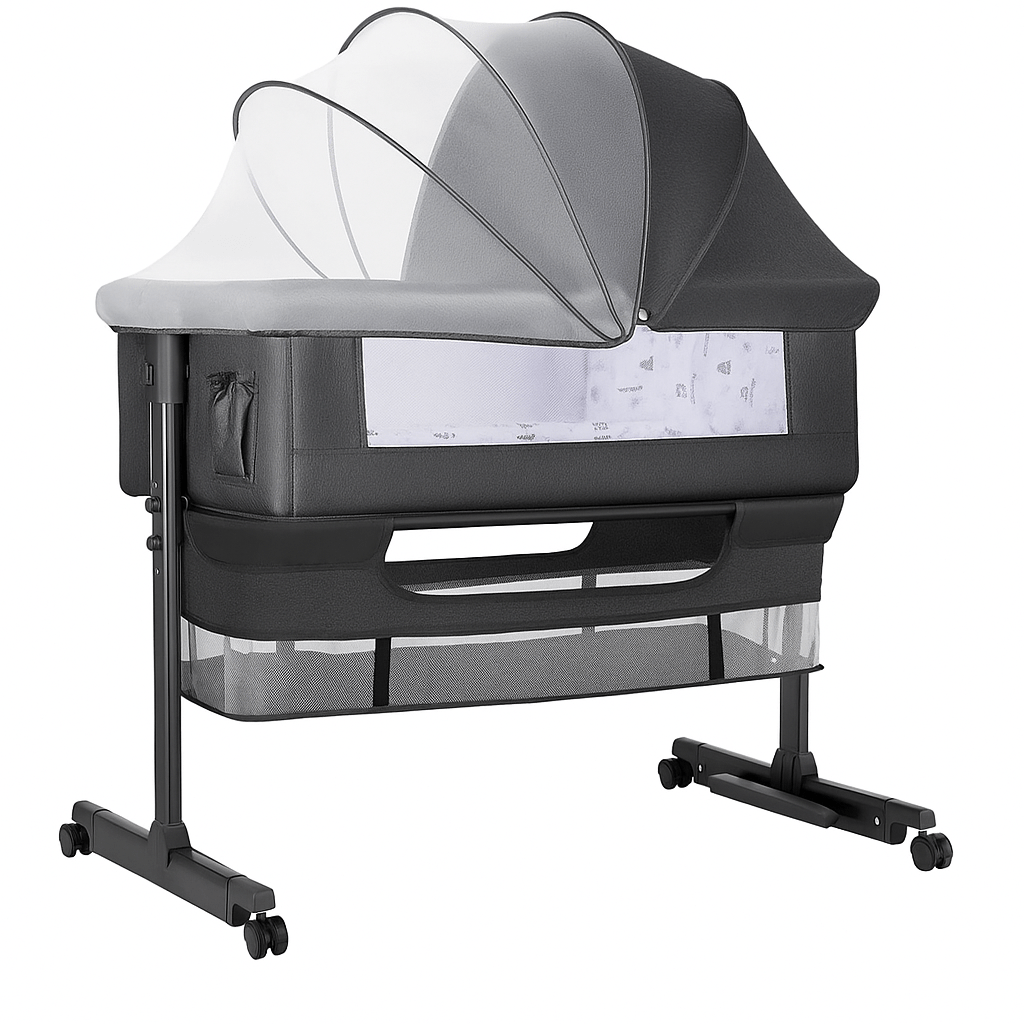 Baby Bassinet Bedside Sleeper with Storage, Mosquito Net & Wheels - Babies Mall
