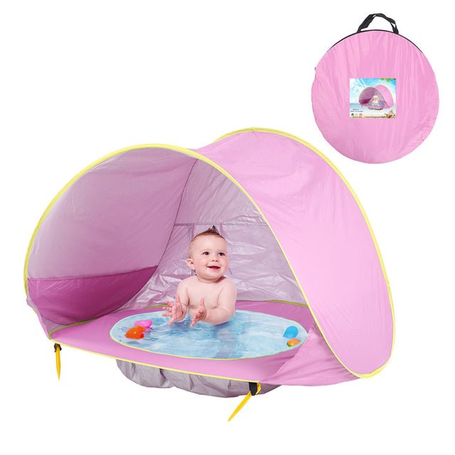 Baby Beach Tent with UV Shade, Pool & Mesh Back Panel Ventilation - Babies Mall