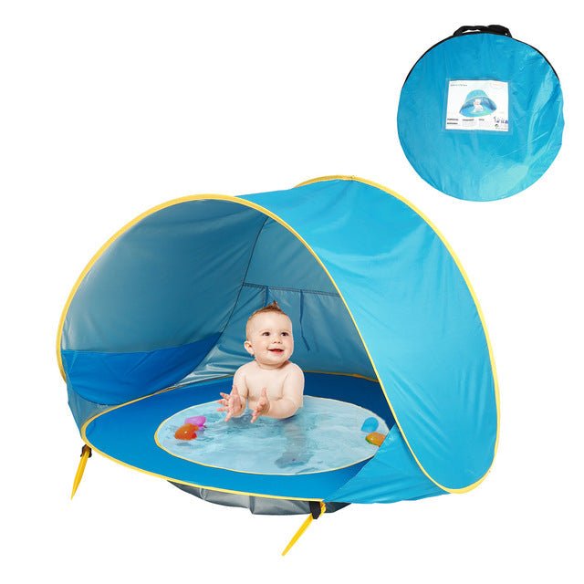 Baby Beach Tent with UV Shade, Pool & Mesh Back Panel Ventilation - Babies Mall