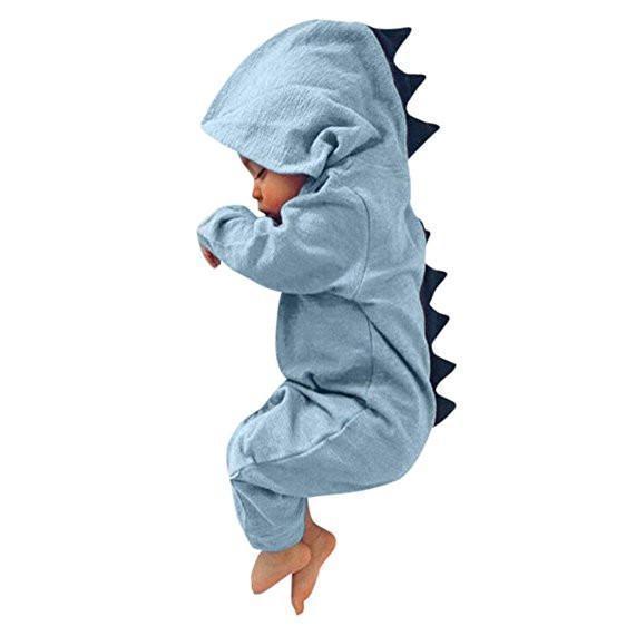 Baby Dinosaur Onesie with 3D Spikes, Cotton Blend Outfit Four Colors - Babies Mall
