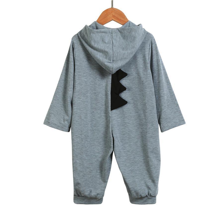 Baby Dinosaur Onesie with 3D Spikes, Cotton Blend Outfit Four Colors - Babies Mall