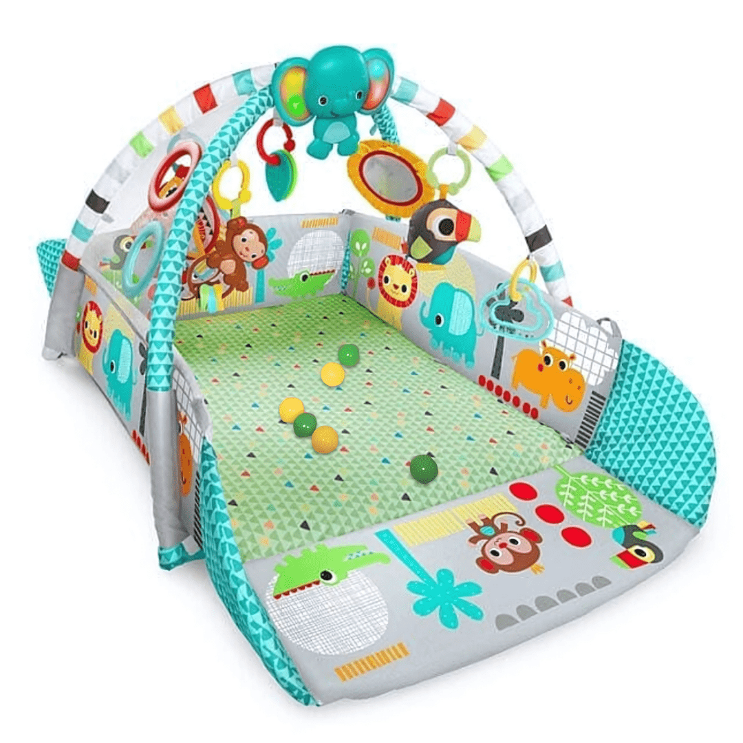 Baby Fitness Frame with Crawling Mat, Learning Play Gym with Soft Toys - Babies Mall