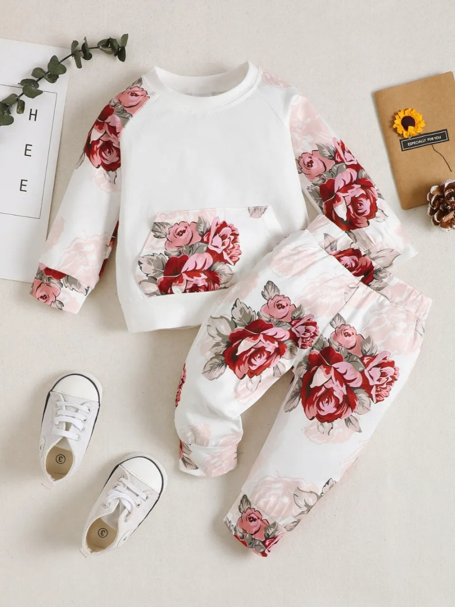 Baby long sleeve outfit set with pockets – 3M to 24M - Babies Mall