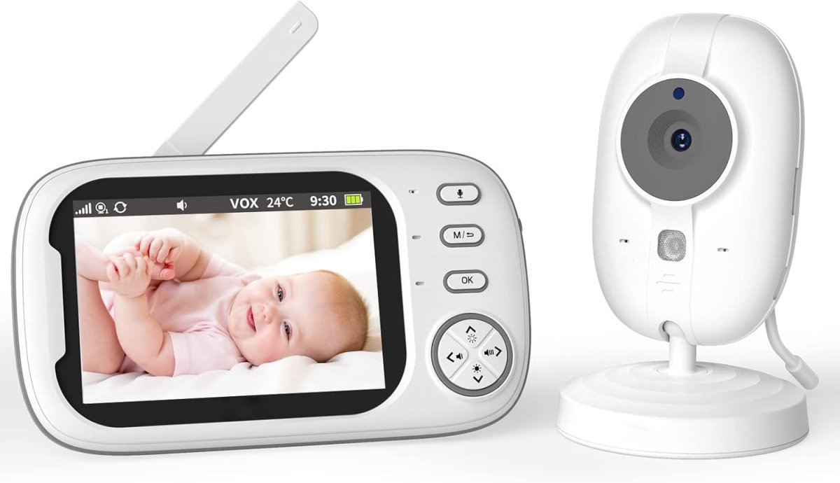 Baby Monitor with 3.5” LCD, Dual Cameras, Temperature Sensor - Babies Mall