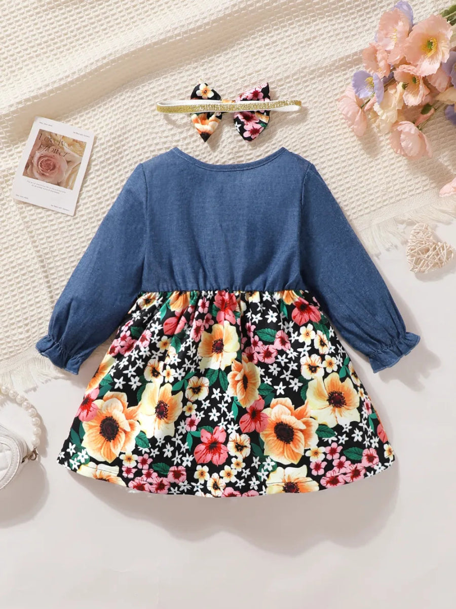 Baby ruffle bow dress with soft fabric and elegant details - Babies Mall
