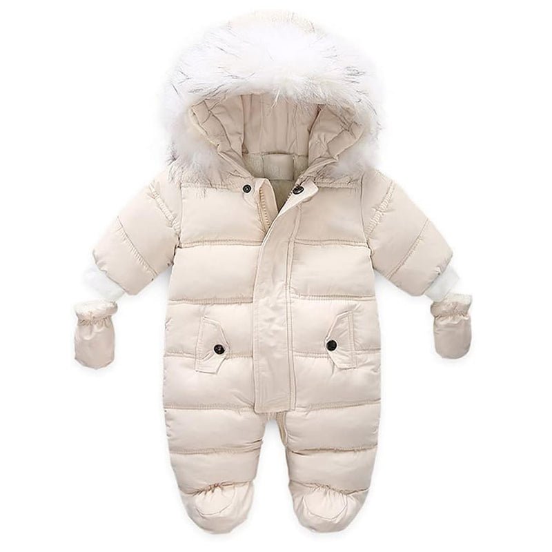 Baby Snowsuit with Hood & Mittens Waterproof Winter Romper - Babies Mall