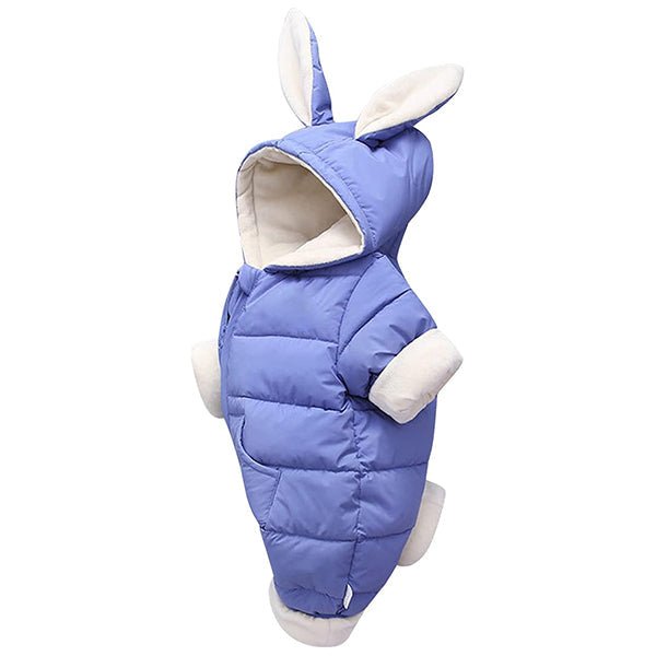 Baby Winter Hooded Romper Thick Rabbit Ear Jumpsuit - Babies Mall