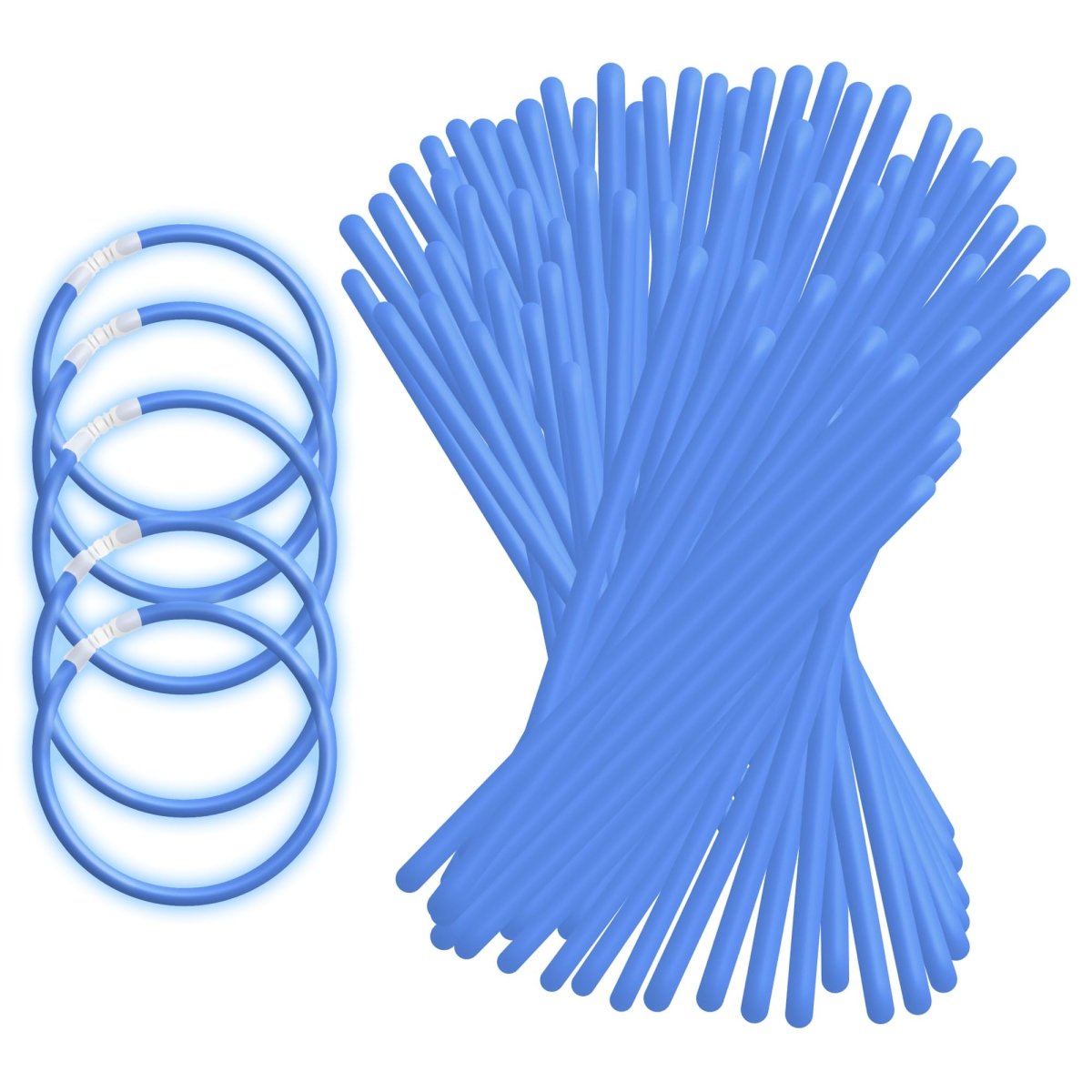 Blue Neon Fluorescent Glow Bracelets 100 Count Set - Babies Mall