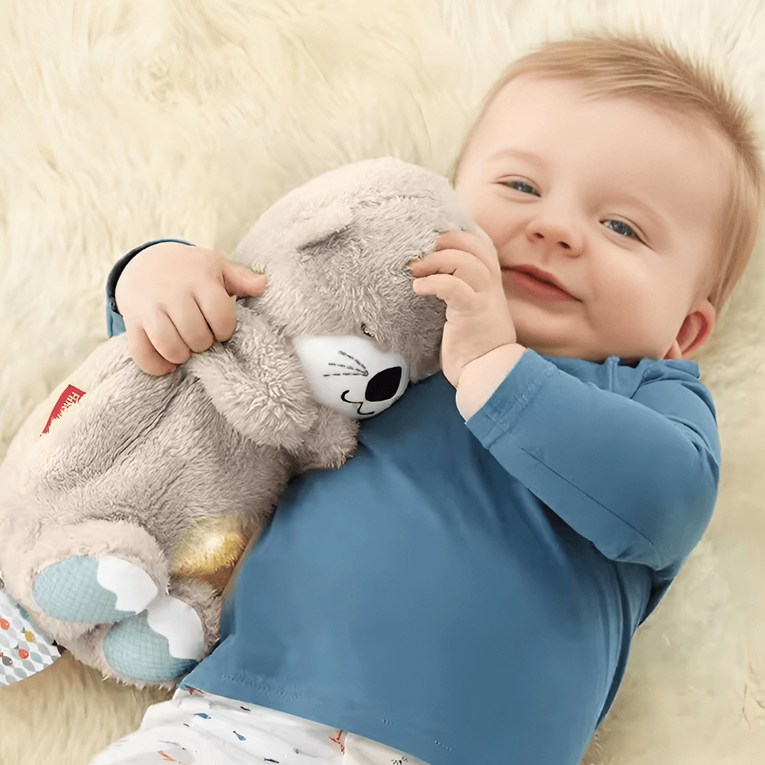 Breathing Otter Plush with Nightlight and Sounds – Baby Sleep Aid Toy - Babies Mall