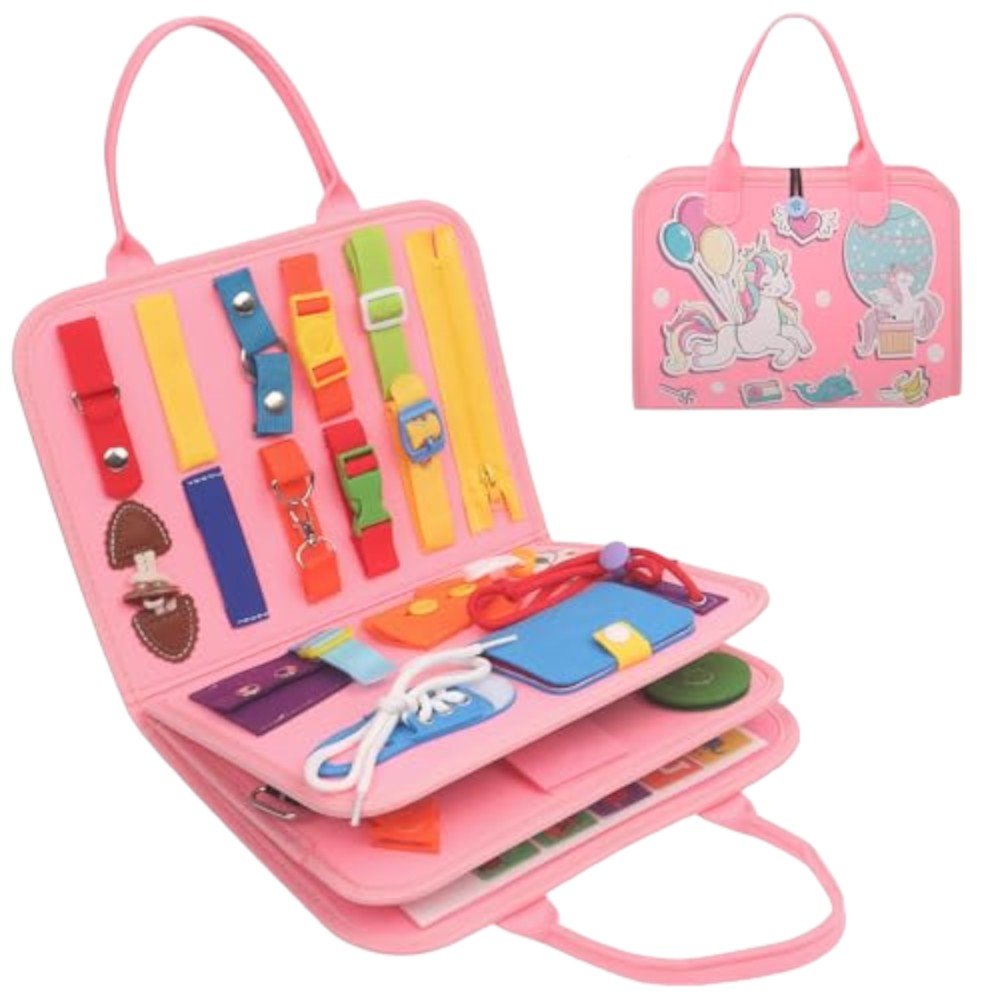 Busy Board /Backpack 4 Layers, Fine Motor Skills, Travel Toy - Babies Mall