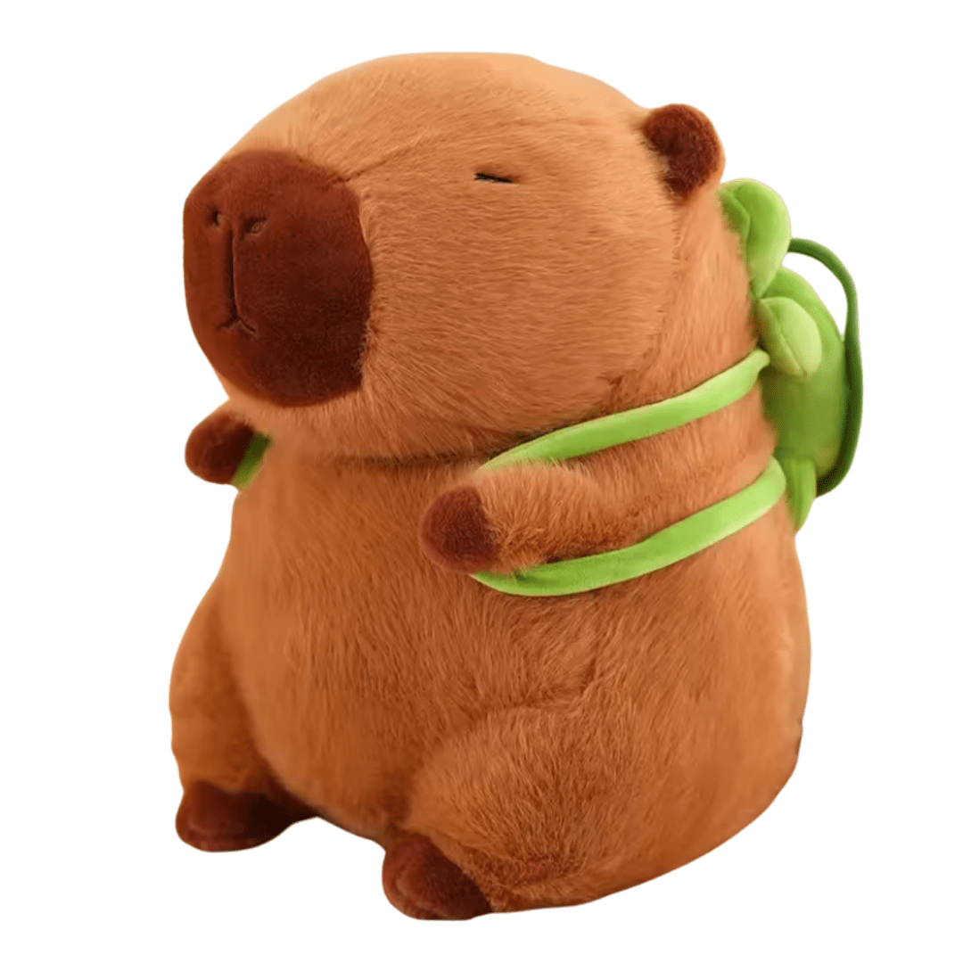 Capybara Plush Strawberry Hat or Turtle Backpack, Cotton 15.7 inches - Babies Mall