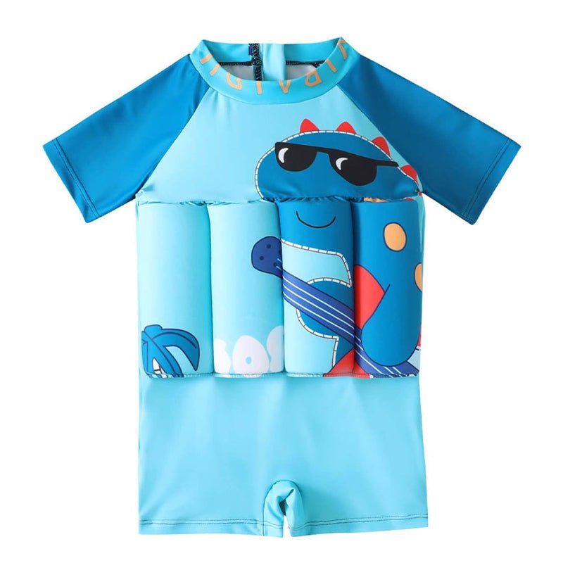Children's Swimsuit with Removable Floats, One - Piece Rash Guard - Babies Mall