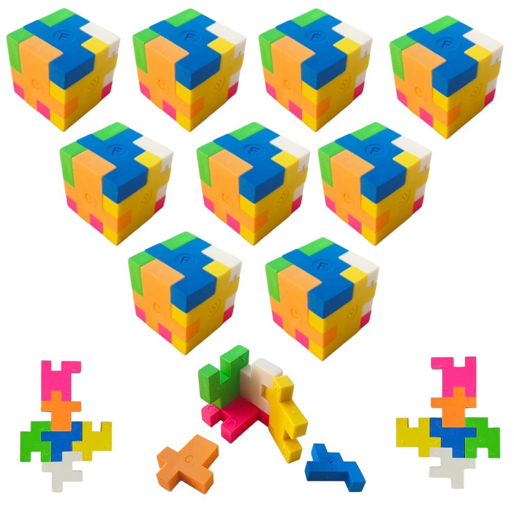 Cubic Puzzle Eraser Set, Colorful and Practical - Babies Mall