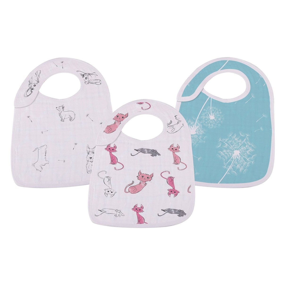 Dandelions Bamboo Muslin Snap Bibs 3PK - Babies Mall