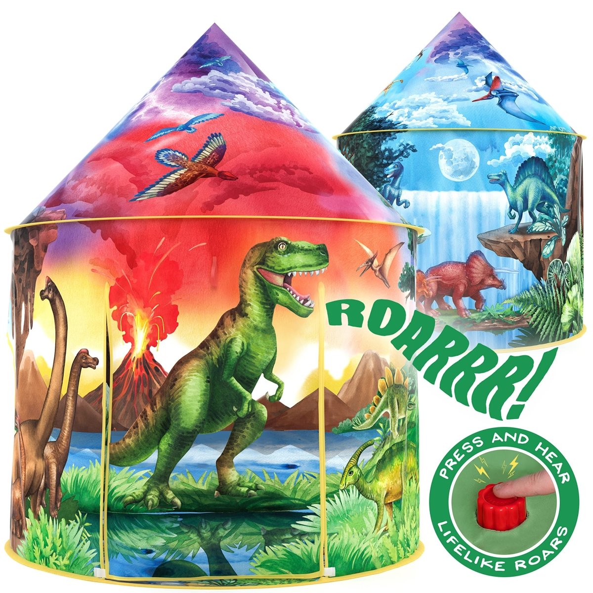 Dinosaur Play Tent for Kids Indoor & Outdoor with Roaring Sound Button - Babies Mall