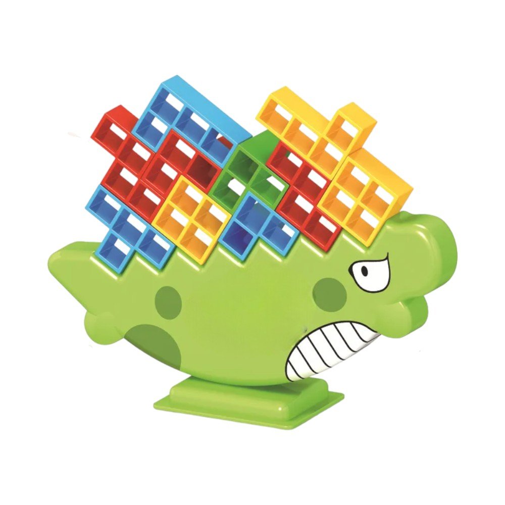 Dinosaur Stacking Tower Game – 48 or 64 Piece Balance Blocks Set - Babies Mall