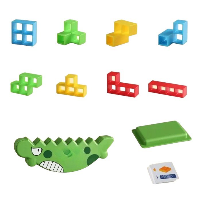 Dinosaur Stacking Tower Game – 48 or 64 Piece Balance Blocks Set - Babies Mall