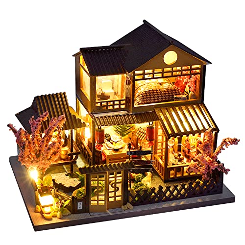 DIY Miniature Dollhouse Kit with LED Lights, Dust Cover, and Music - Babies Mall