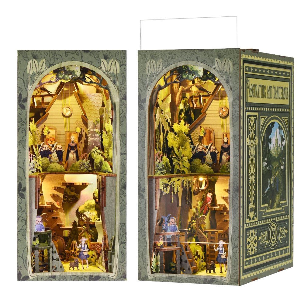 DIY Set Miniature Dollhouse Booknook Kit, Wooden Puzzle Bookend - Babies Mall