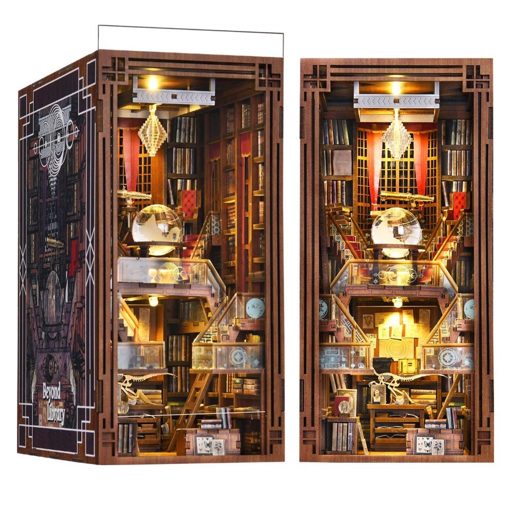 DIY Set Miniature Dollhouse Booknook Kit, Wooden Puzzle Bookend - Babies Mall