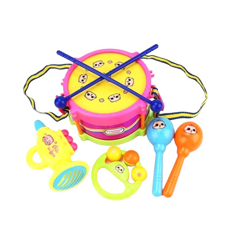 Double - Sided Baby Drum with Hand Tapping, Waist Strap & Trumpet - Babies Mall