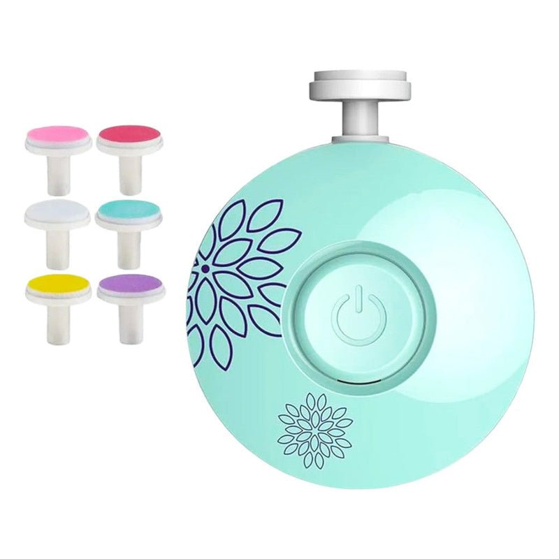 Electric Baby Nail File 6 Interchangeable Grinding Heads Low Noise - Babies Mall