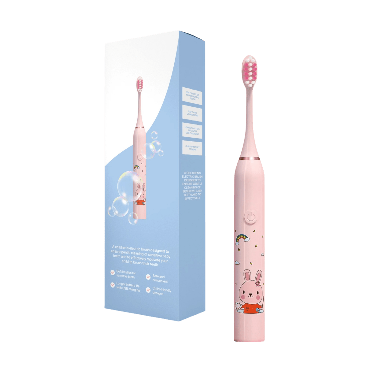 Electric Toothbrush Kids with Bear, Giraffe, Crocodile Rabbit Design - Babies Mall