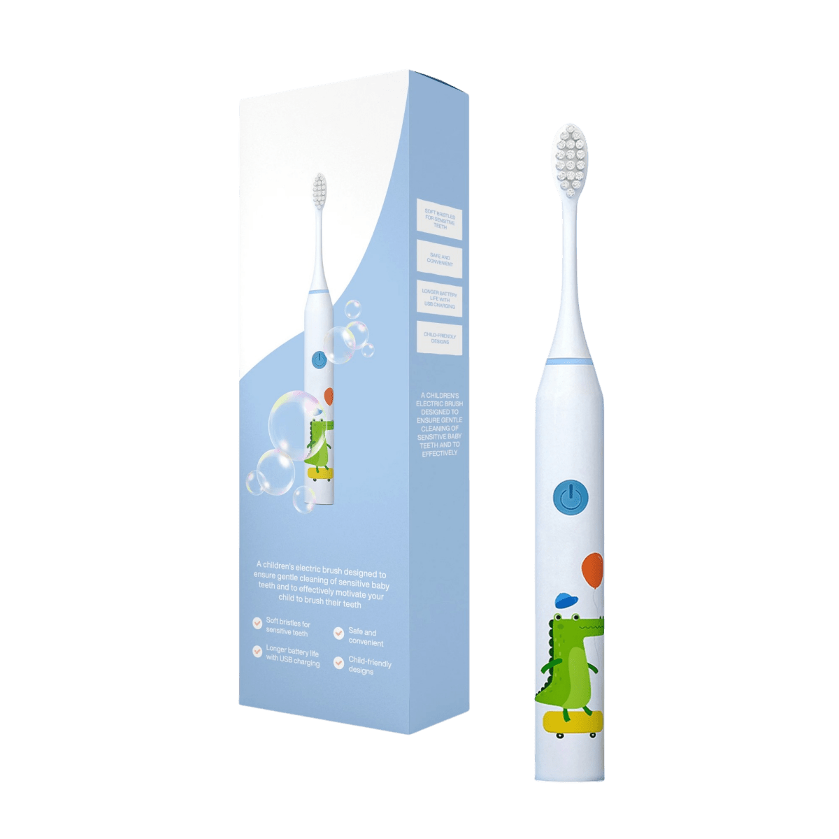 Electric Toothbrush Kids with Bear, Giraffe, Crocodile Rabbit Design - Babies Mall