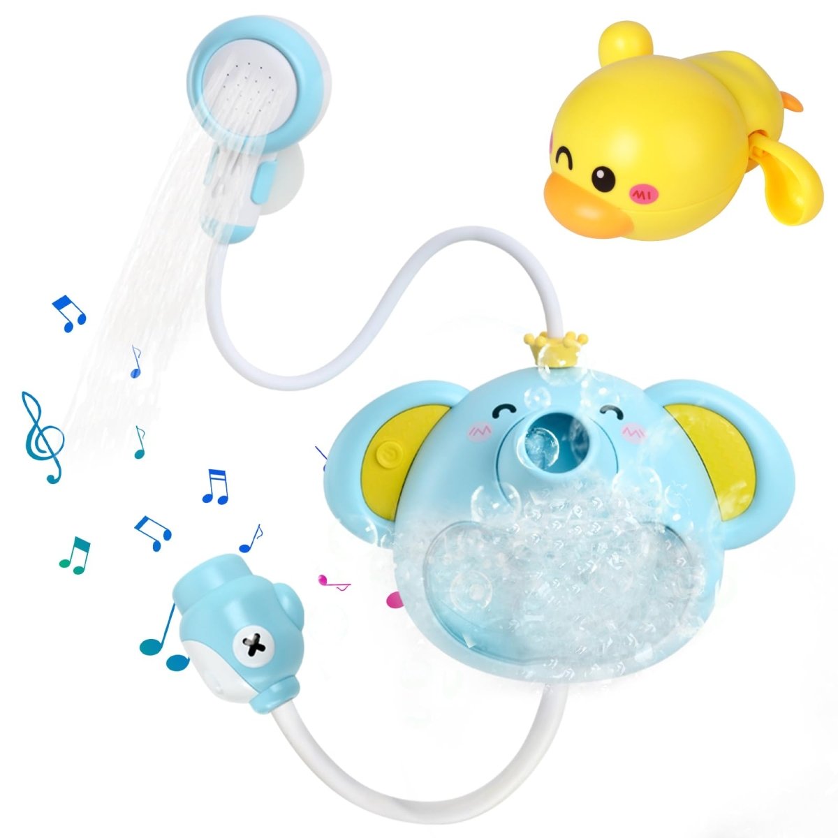 Elephant Bubble Machine - Bath Toy with Music & Floating Duck - Babies Mall