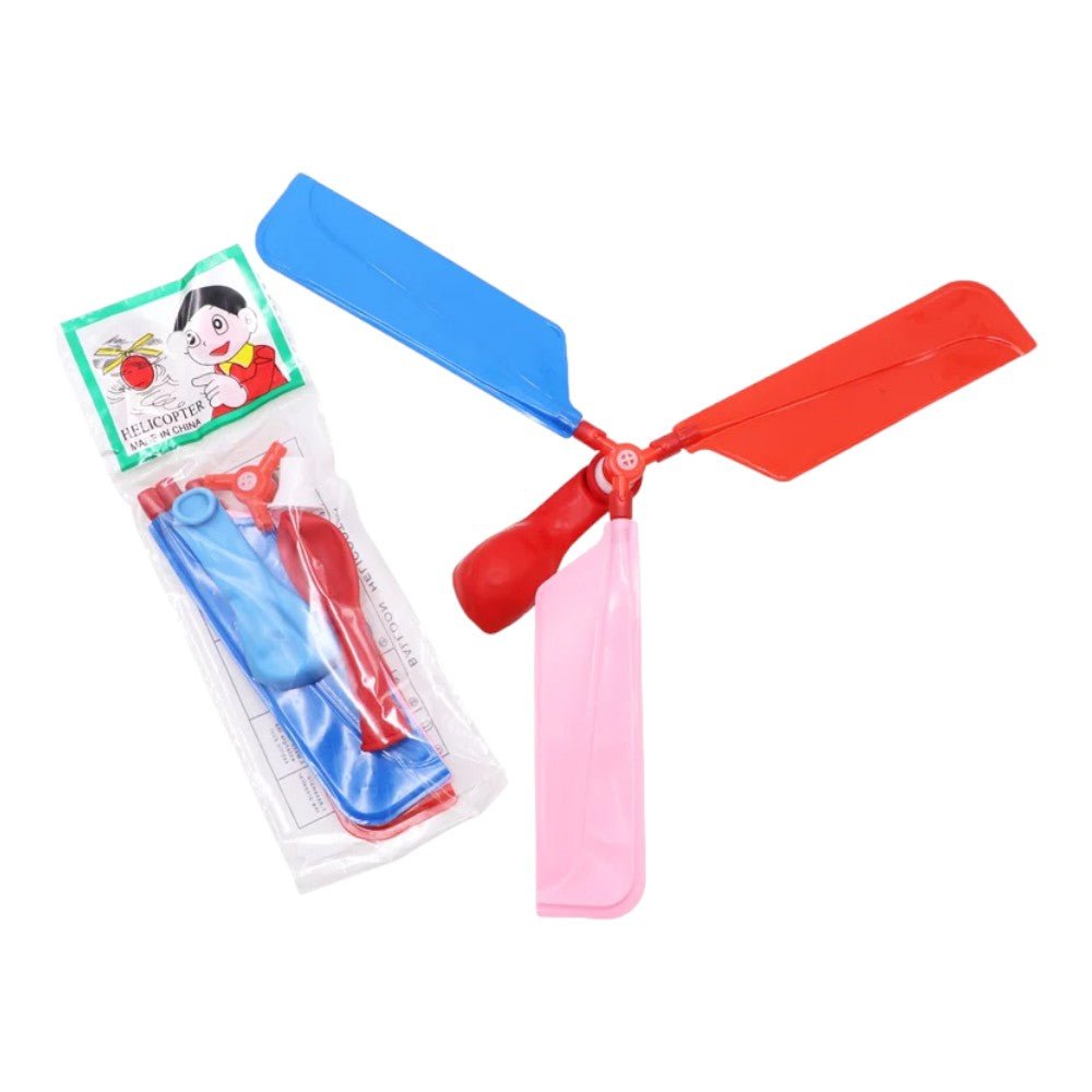 Flying Balloon Helicopter Toy, Rotating Plastic Blades - Babies Mall