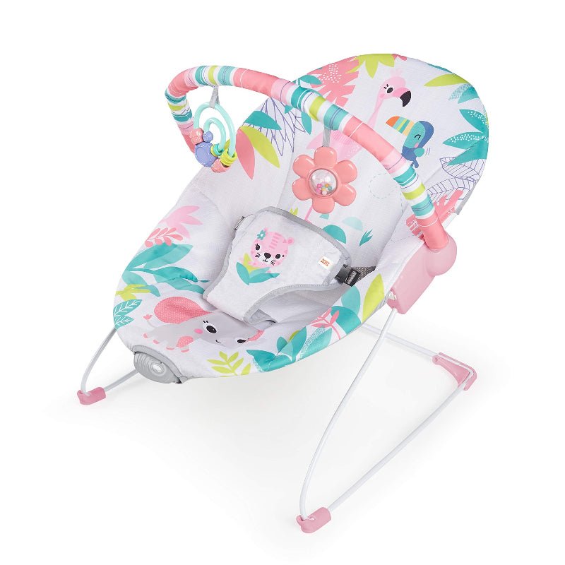 Foldable Baby Bouncer with Deep Supportive Seat, Vibration, and 2 Toys - Babies Mall