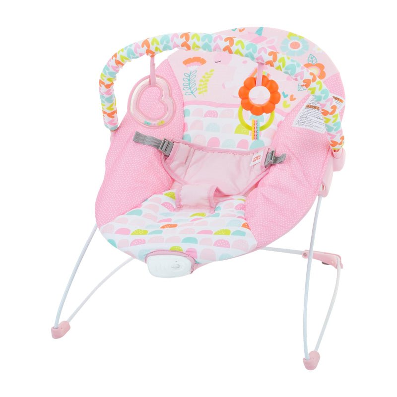 Foldable Baby Bouncer with Deep Supportive Seat, Vibration, and 2 Toys - Babies Mall