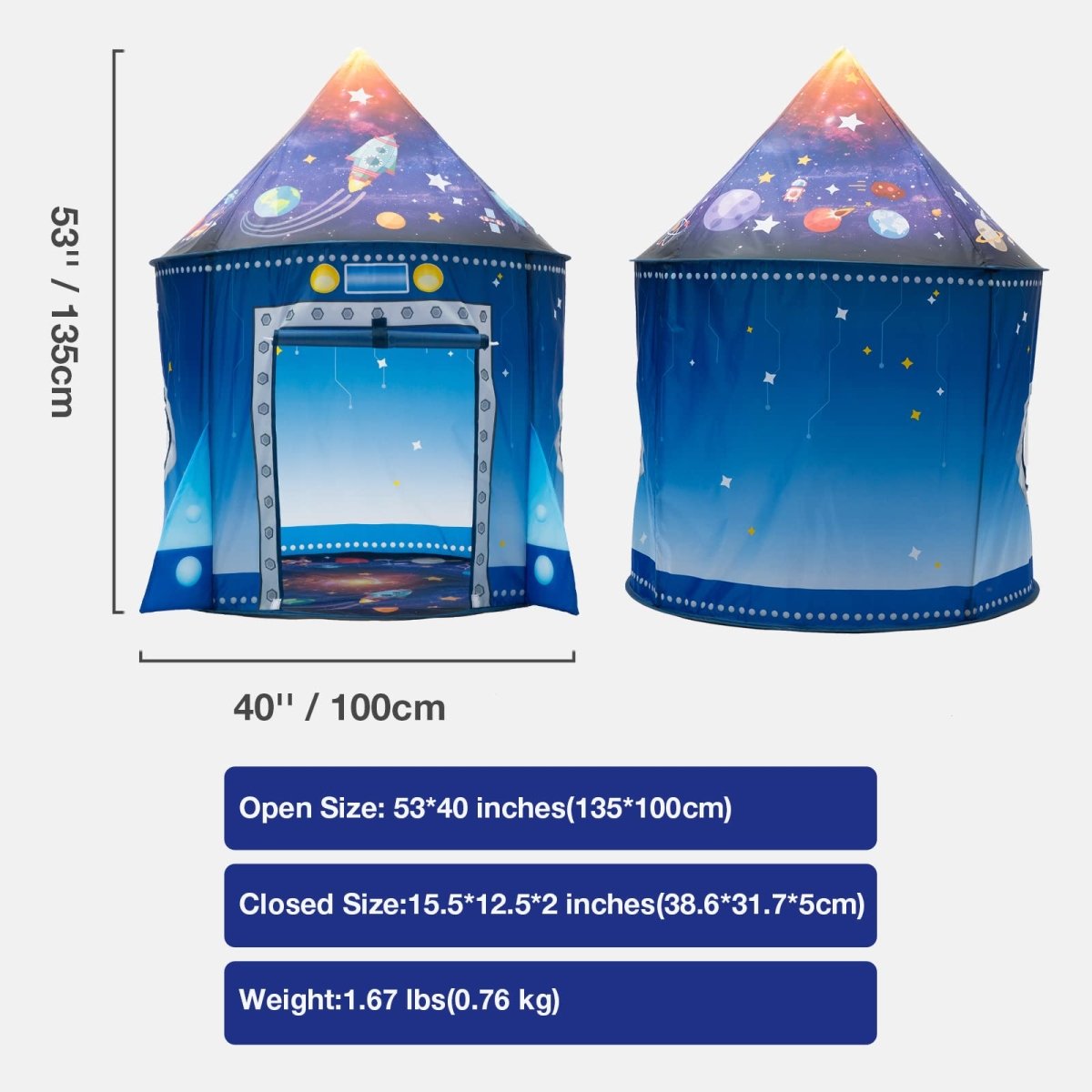 Foldable Rocket - Themed Kids Tent Playhouse for Indoor & Outdoor - Babies Mall