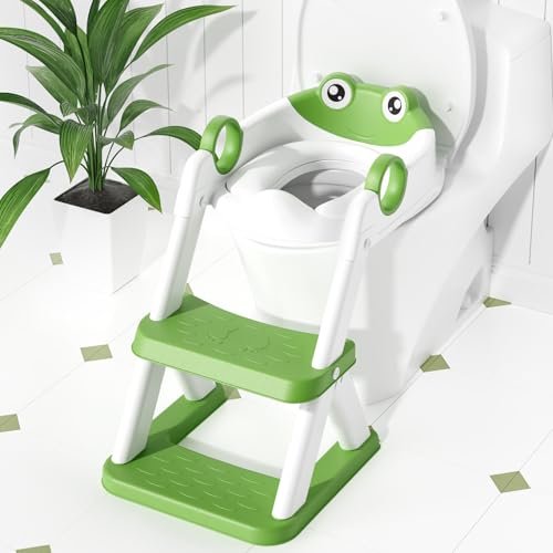 Frog Potty Training Seat With Step, Kids WC Adapter For Boys & Girls - Babies Mall