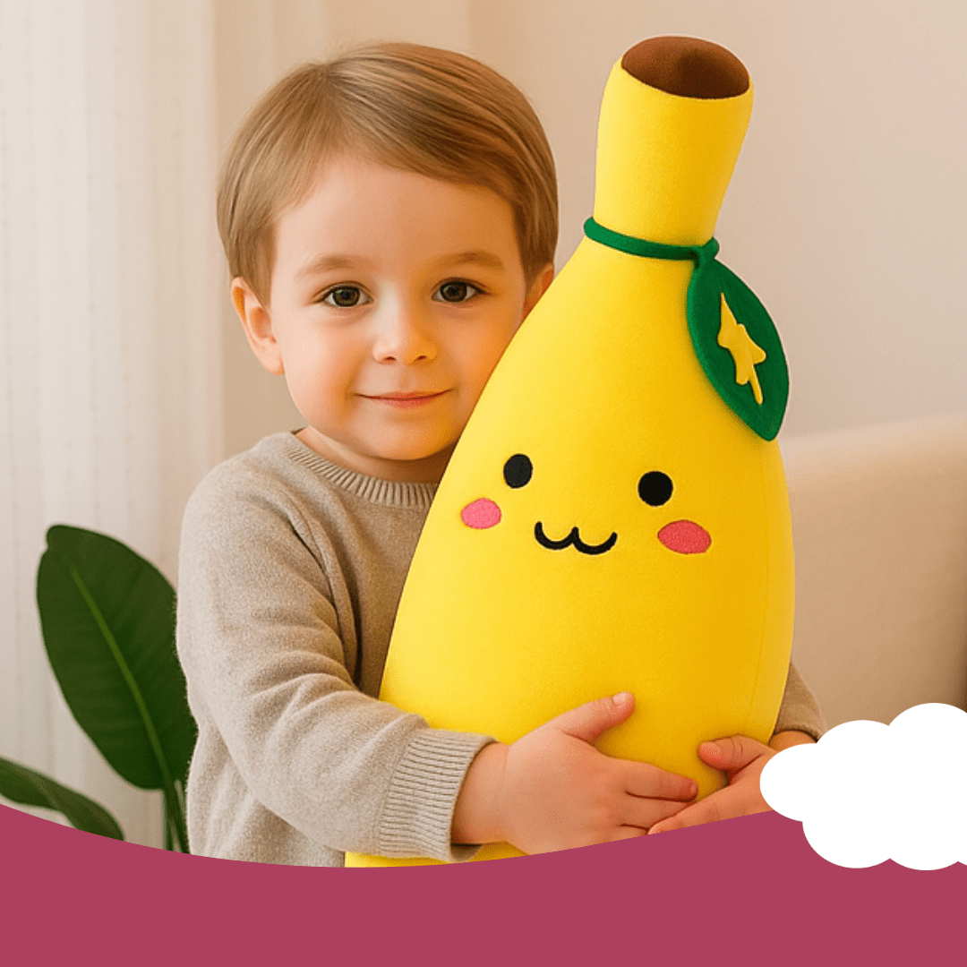 Happy Banana Plush Pillow – 4 Sizes (13.8, 19.7, 27.6, 31.5 inches) - Babies Mall