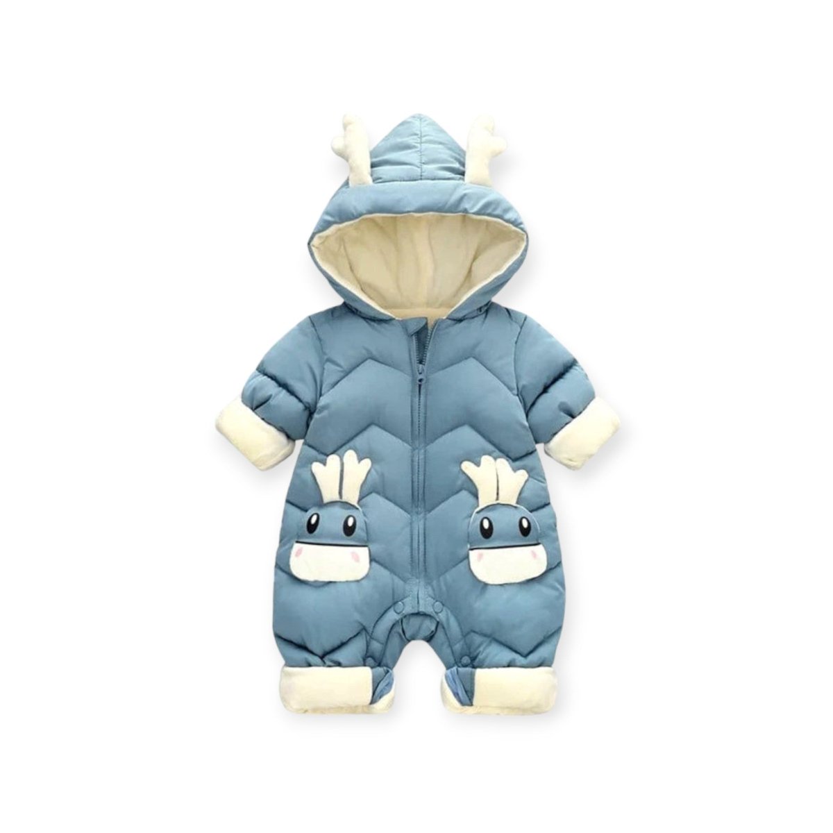Hooded Baby Romper with Ears Warm Winter Jumpsuit 6M - 3 years - Babies Mall