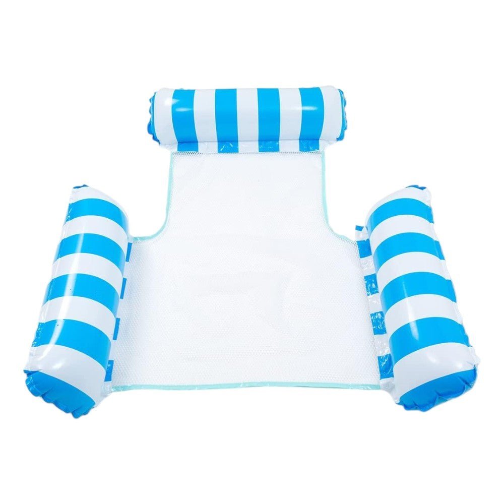 Inflatable Pool Hammock, Light Blue Stripes - Babies Mall