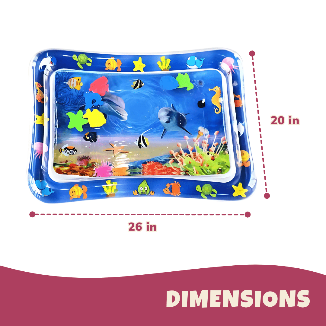 Inflatable Tummy Time Water Mat for Babies, 26×20in Sensory Surface - Babies Mall