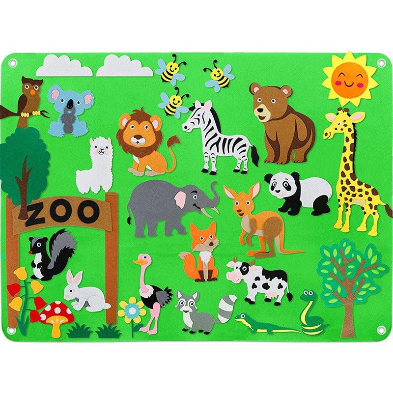 Interactive Felt Board with Zoo, Sea, Farm, Space Themes for Kids - Babies Mall
