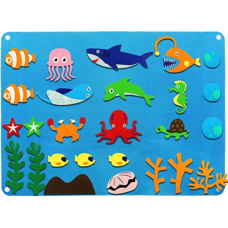 Interactive Felt Board with Zoo, Sea, Farm, Space Themes for Kids - Babies Mall