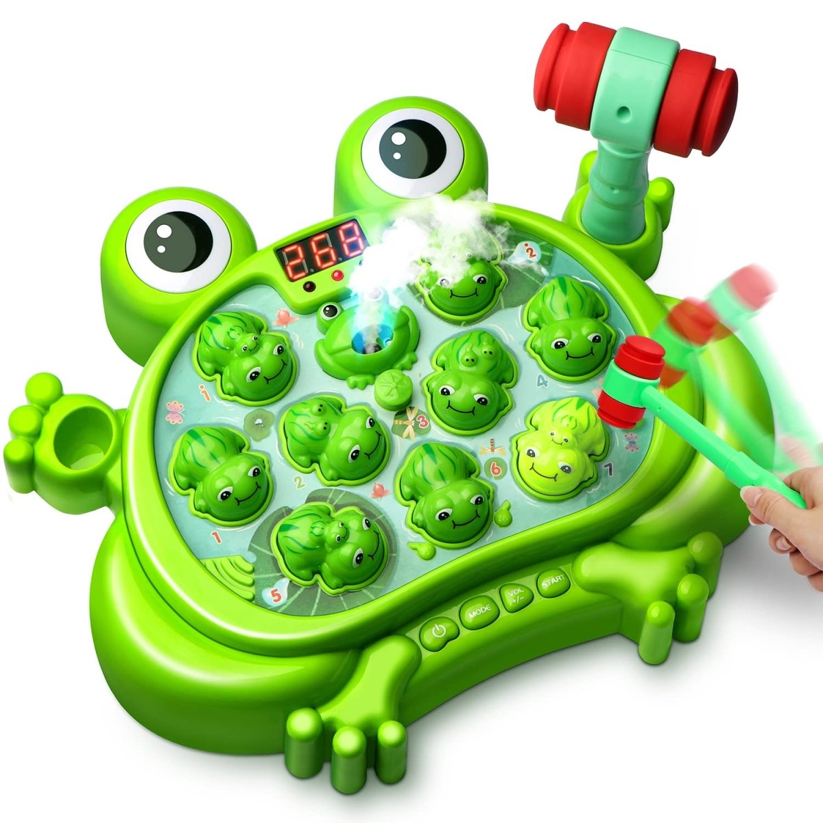 Interactive Frog Hammer Toy Light - Up, Spraying, Musical Game - Babies Mall