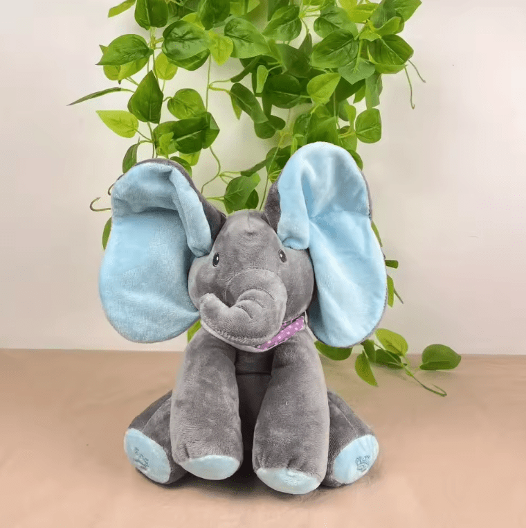 Interactive Musical Peekaboo Elephant Toy Moving Ears Singing Voice - Babies Mall