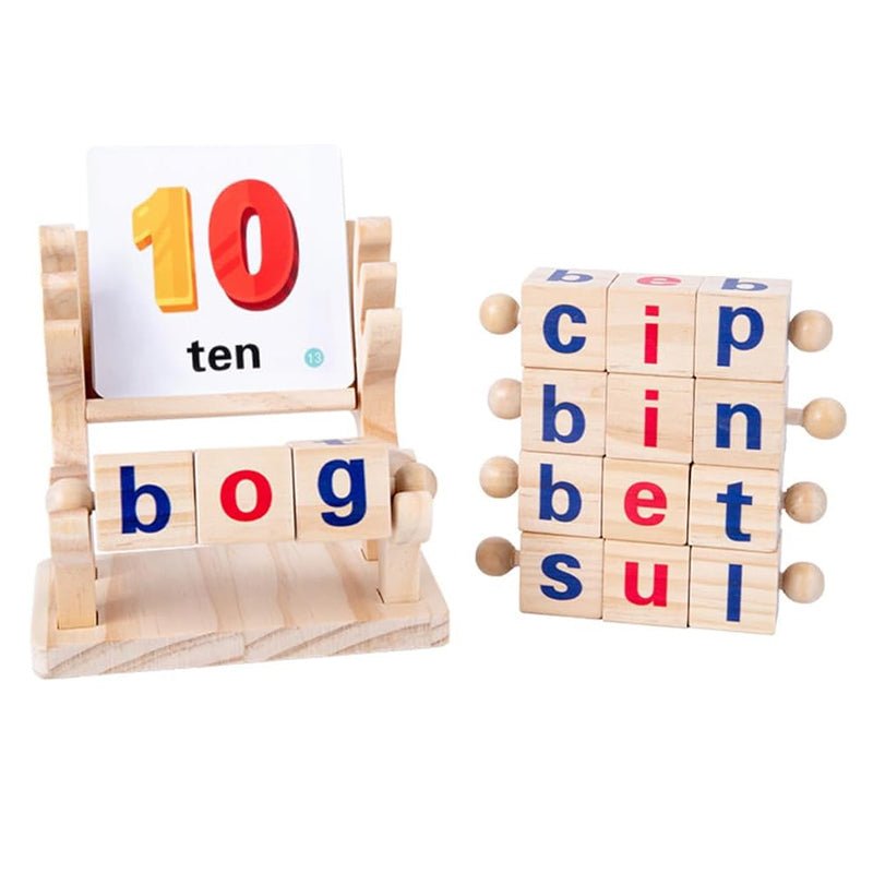 Interactive Wooden Word Game Set, 40 Spelling Cards for Early Practice - Babies Mall