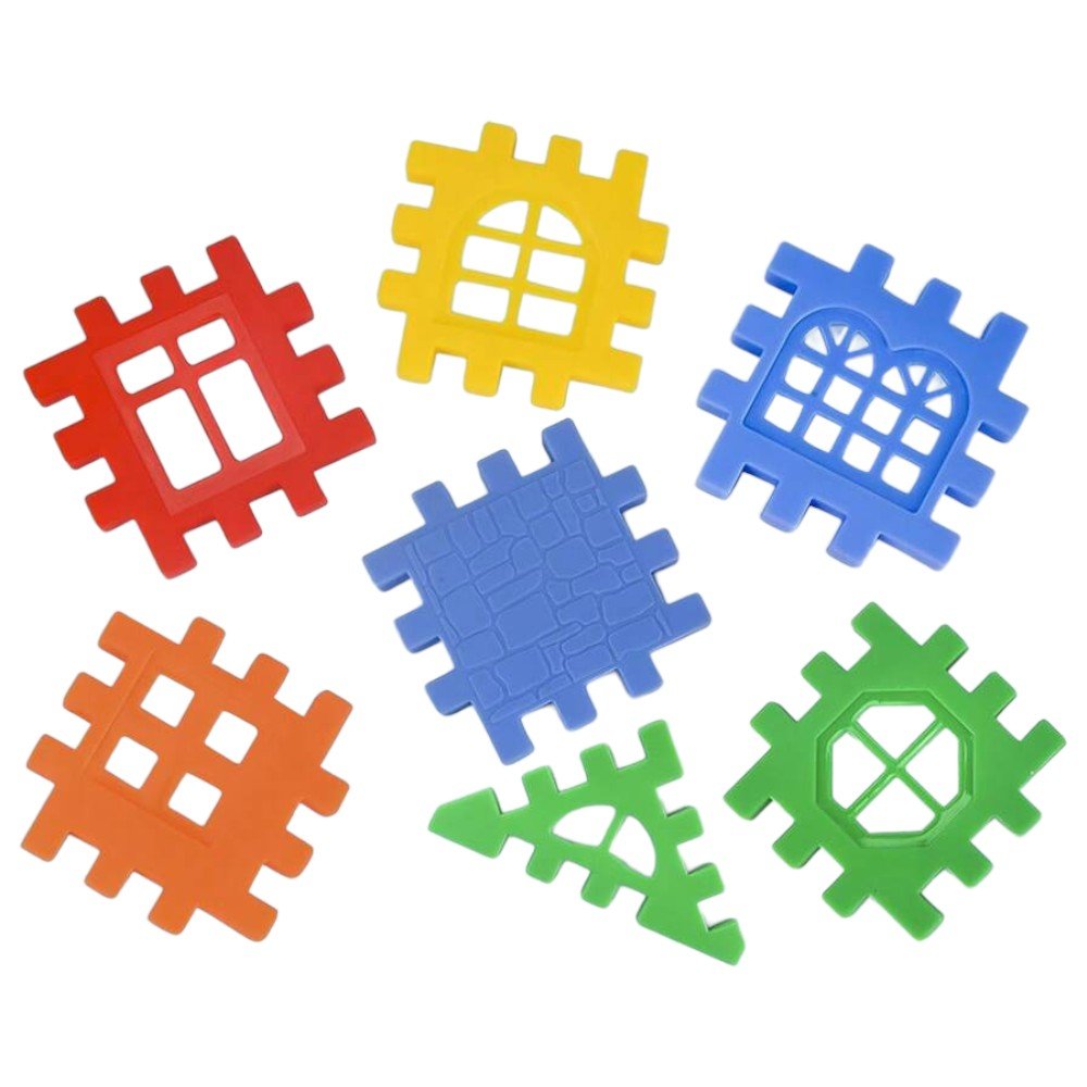 Interlocking Waffle Blocks Stackable Montessori Construction Toy - Babies Mall