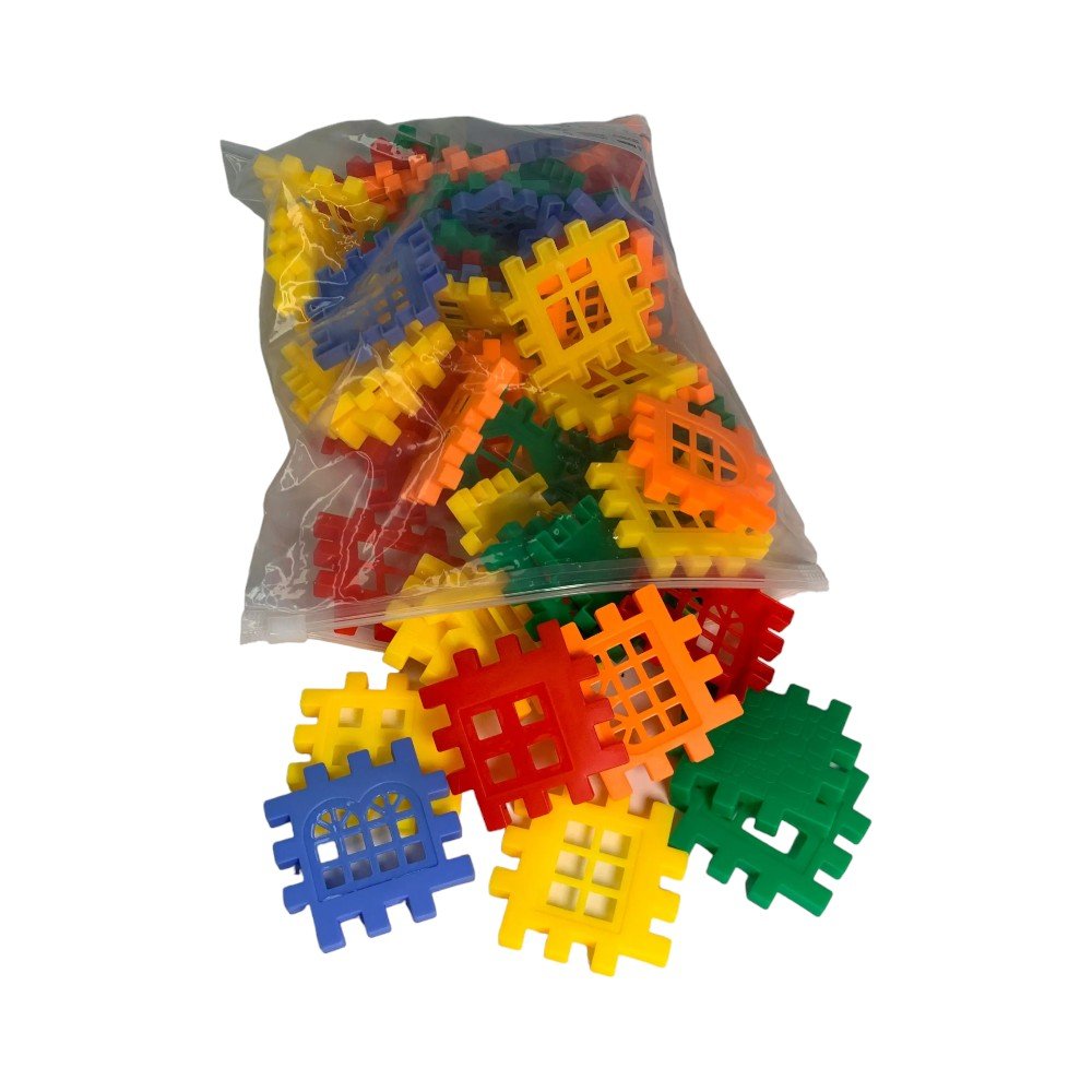 Interlocking Waffle Blocks Stackable Montessori Construction Toy - Babies Mall