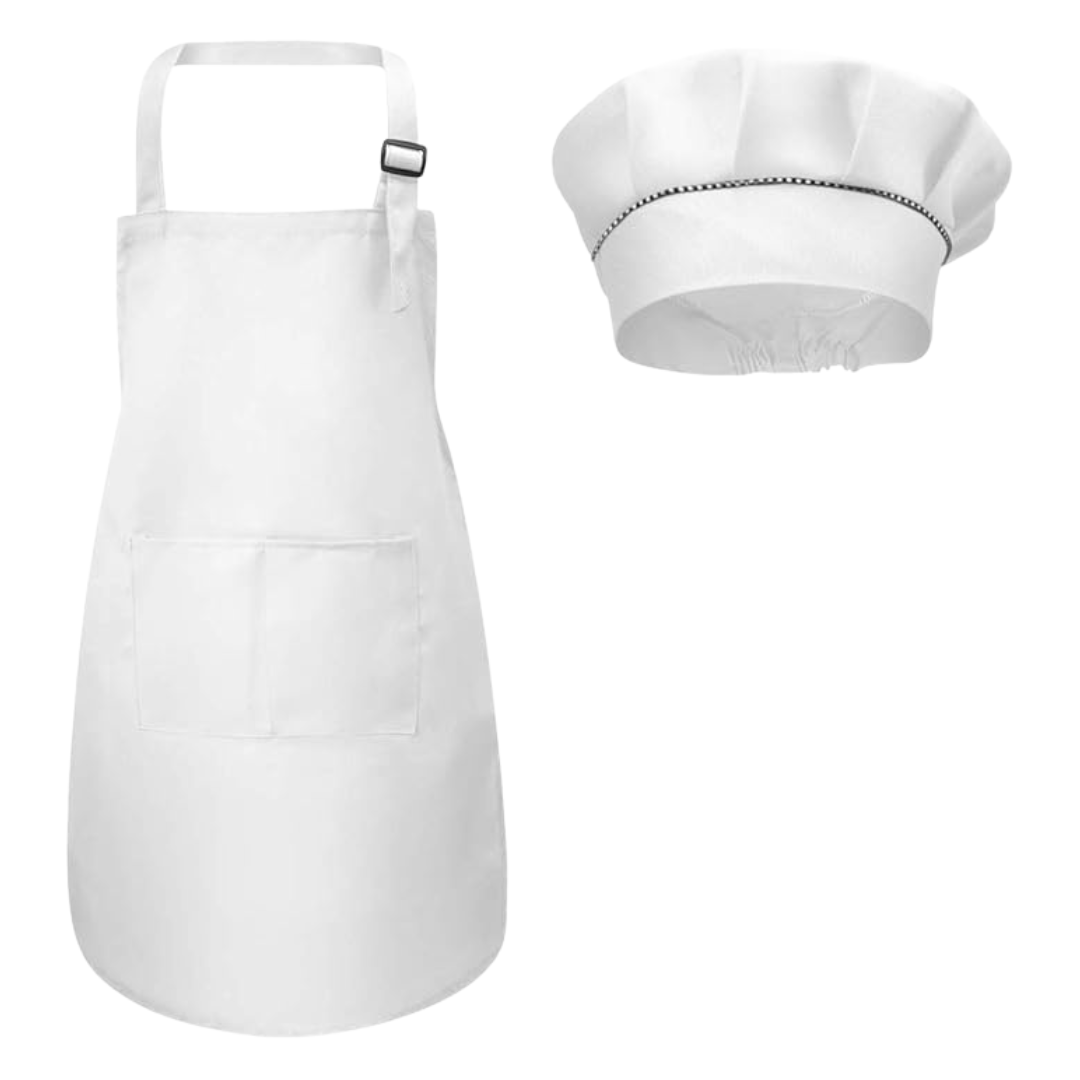 Kids Chef Apron & Hat Set with Pockets for Cooking, Baking & Crafts - Babies Mall