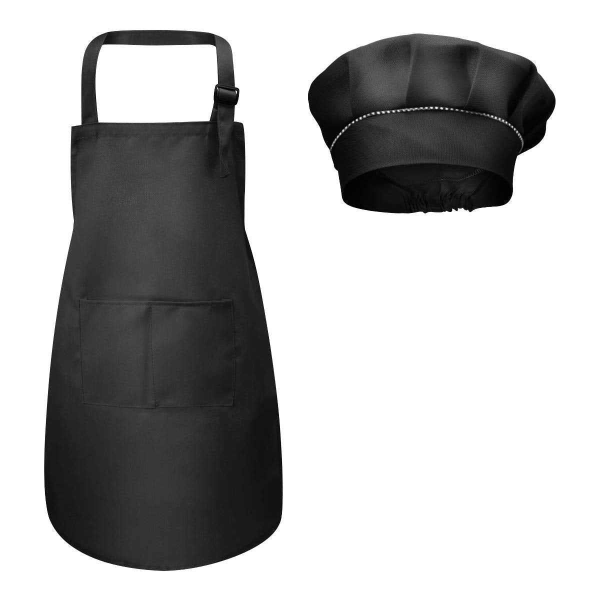 Kids Chef Apron & Hat Set with Pockets for Cooking, Baking & Crafts - Babies Mall